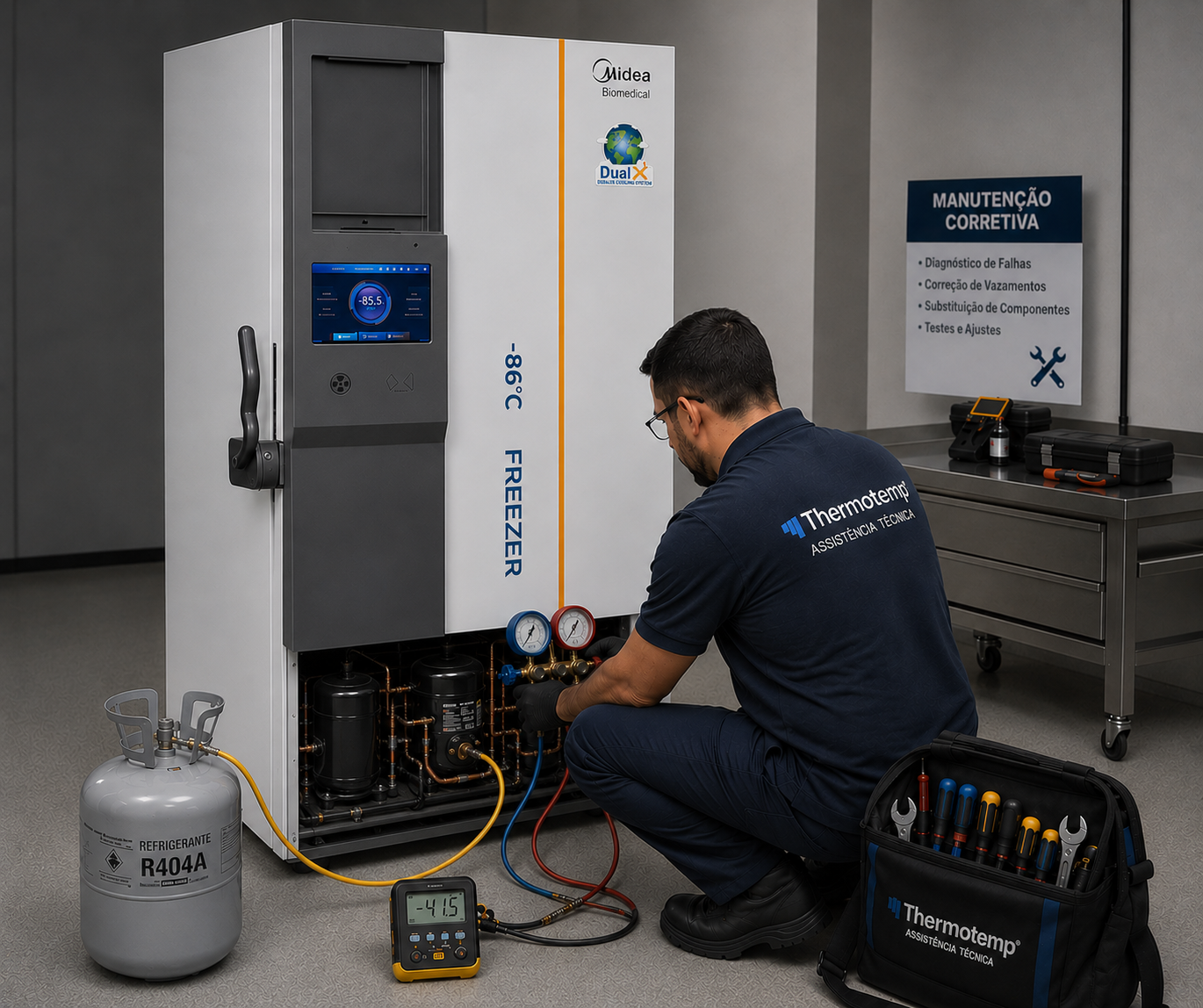 Manutenção Corretiva em ultrafreezer -86°C